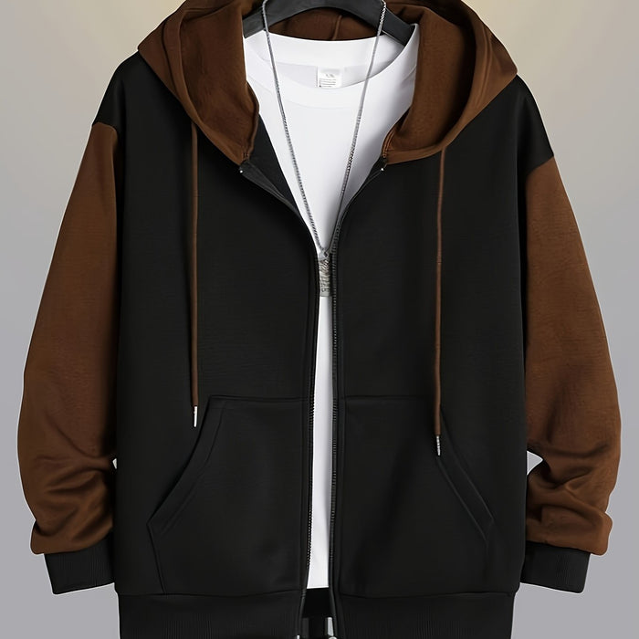 Blok kolorystyczny Zip-Up bluza z kapturem