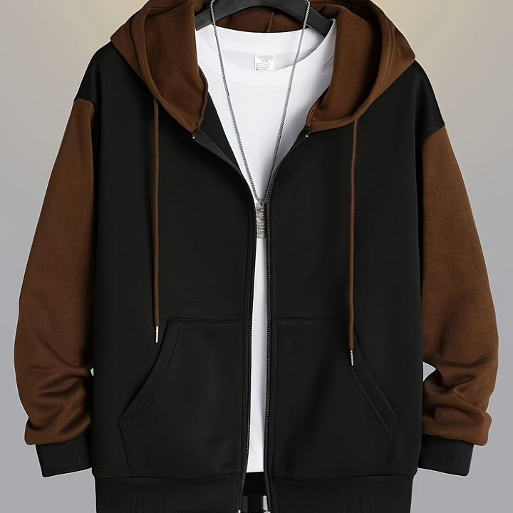 Blok kolorystyczny Zip-Up bluza z kapturem