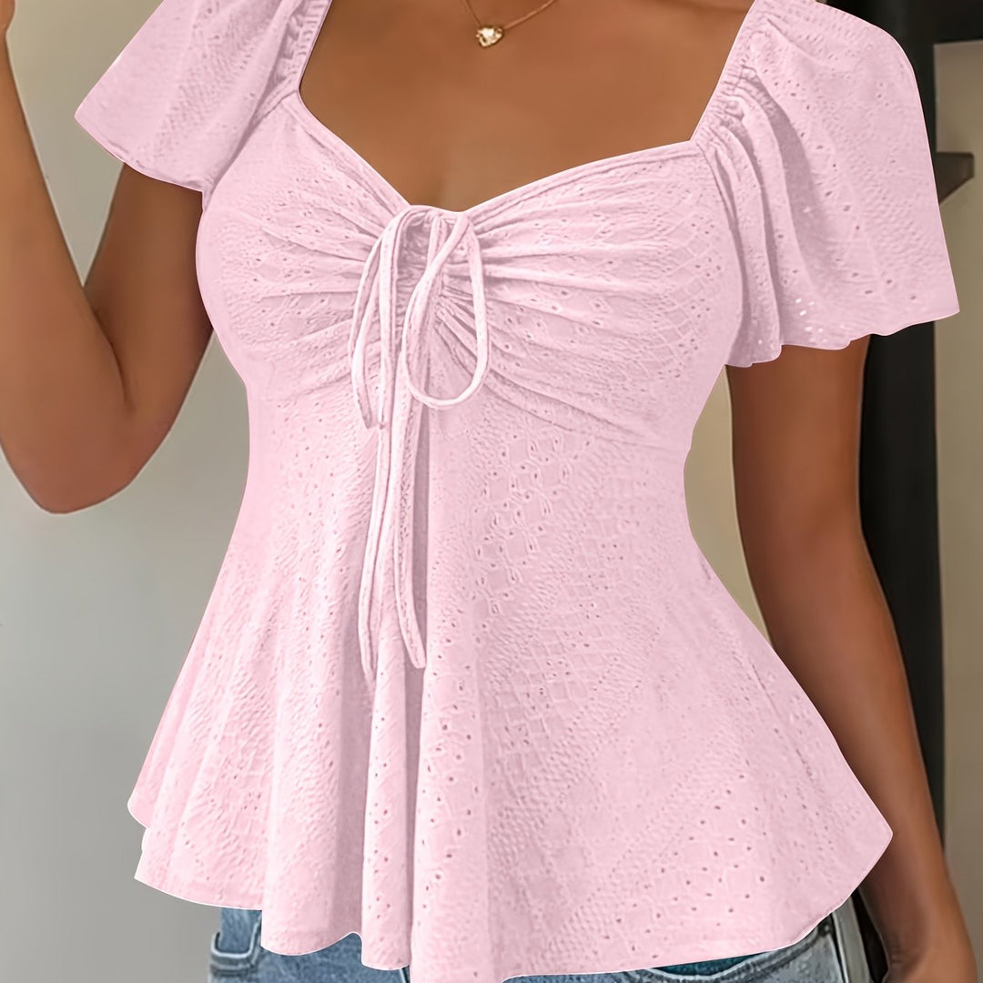 Flutter-Sleeve peplum top