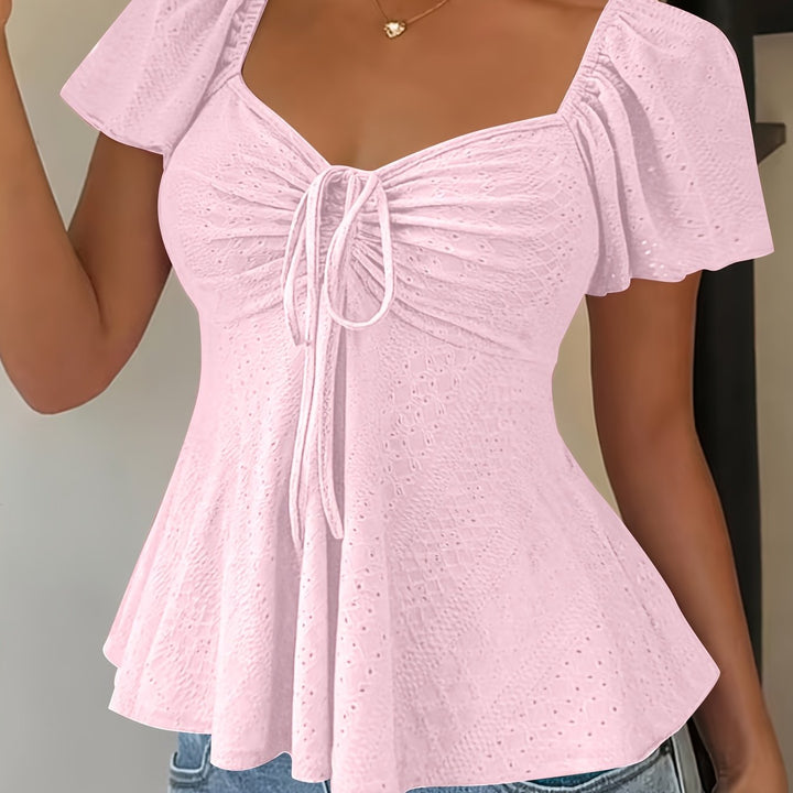 Flutter-Sleeve peplum top