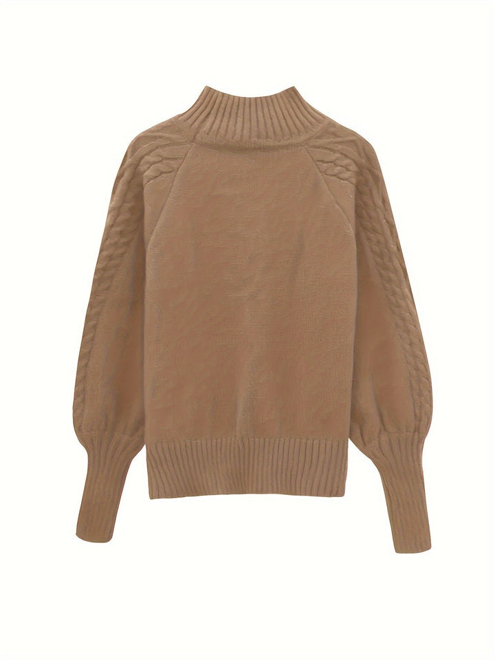 Fakturowany Half-Collar sweter
