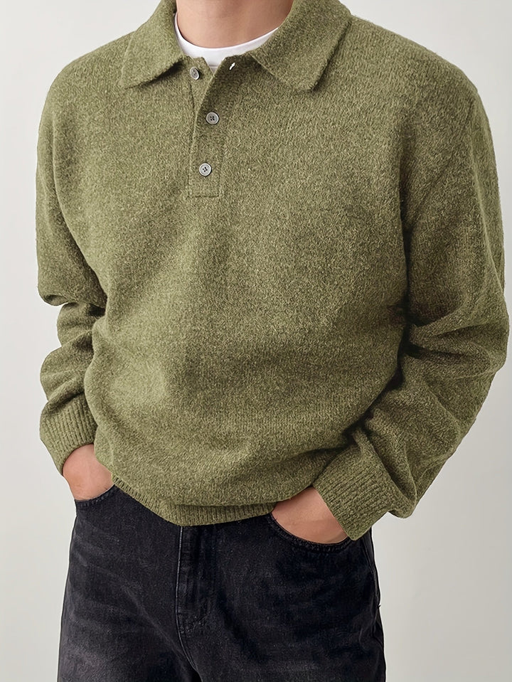 Elegancki polo kołnierz sweter