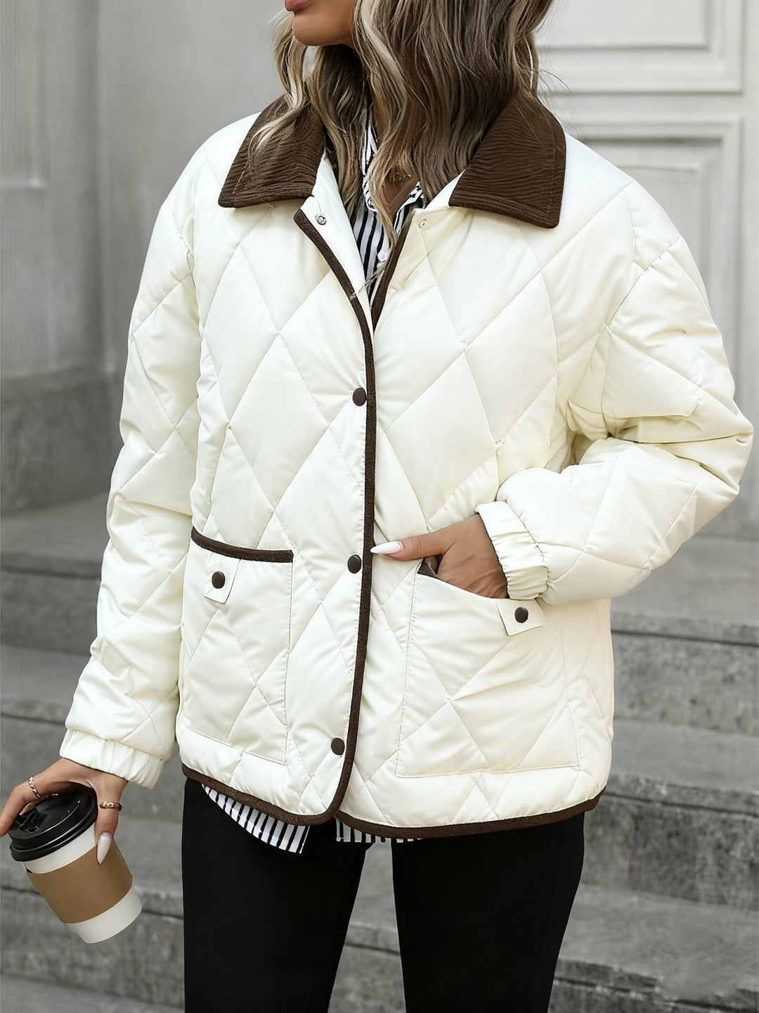 Diamond-pikowany Padded kurtka