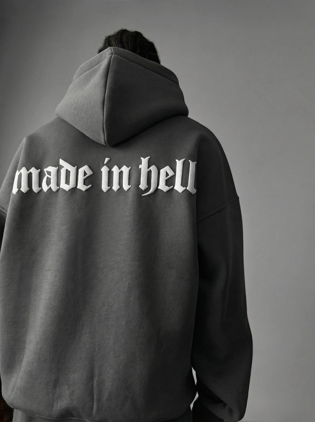 Oversize Made in Hell Hoodie - Antracyt