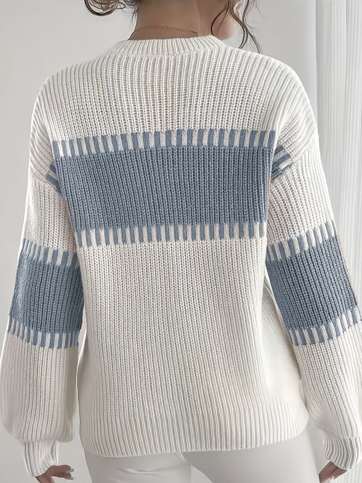 Blok kolorów w paski sweter