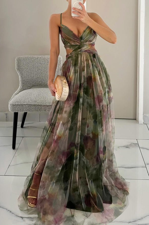 Elegancki zwiewność sukienka maxi