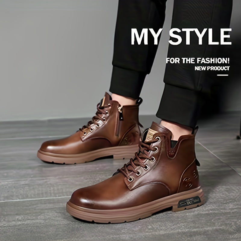 Solidny wysoki-top sznurowane buty