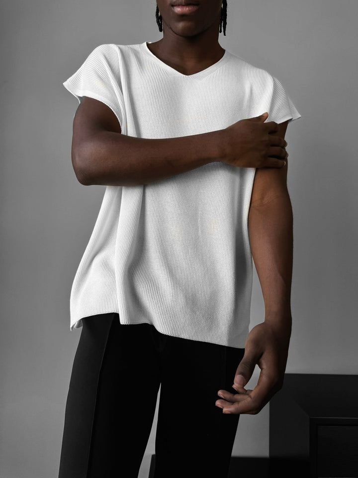 Oversize Rolowany Krawędź Top - Ecru