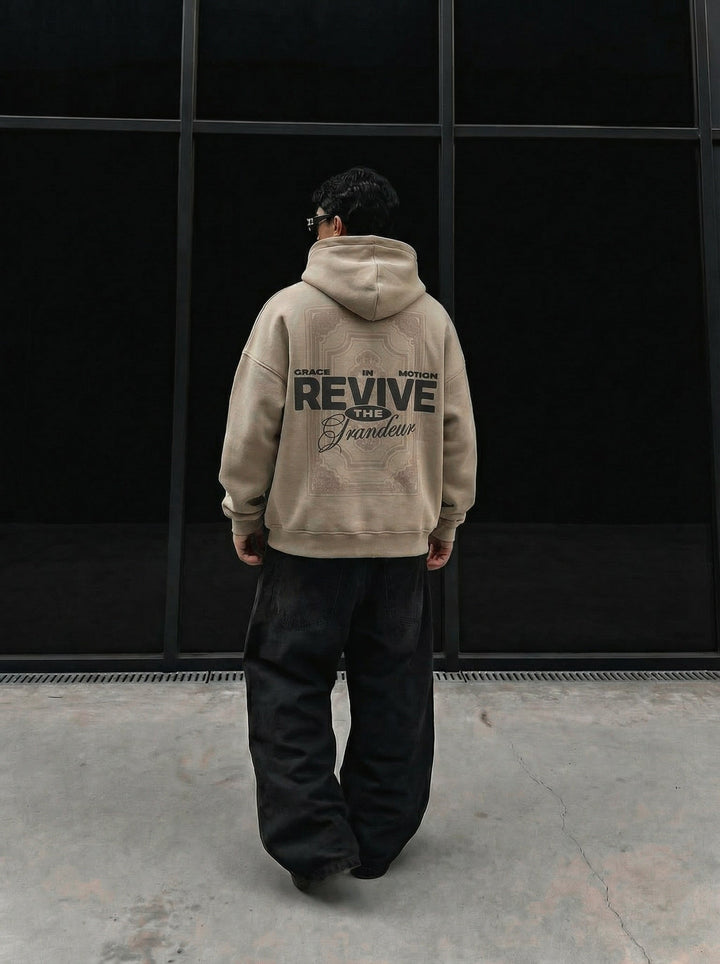 Oversize Revive Hoodie - Po prostu Taupe