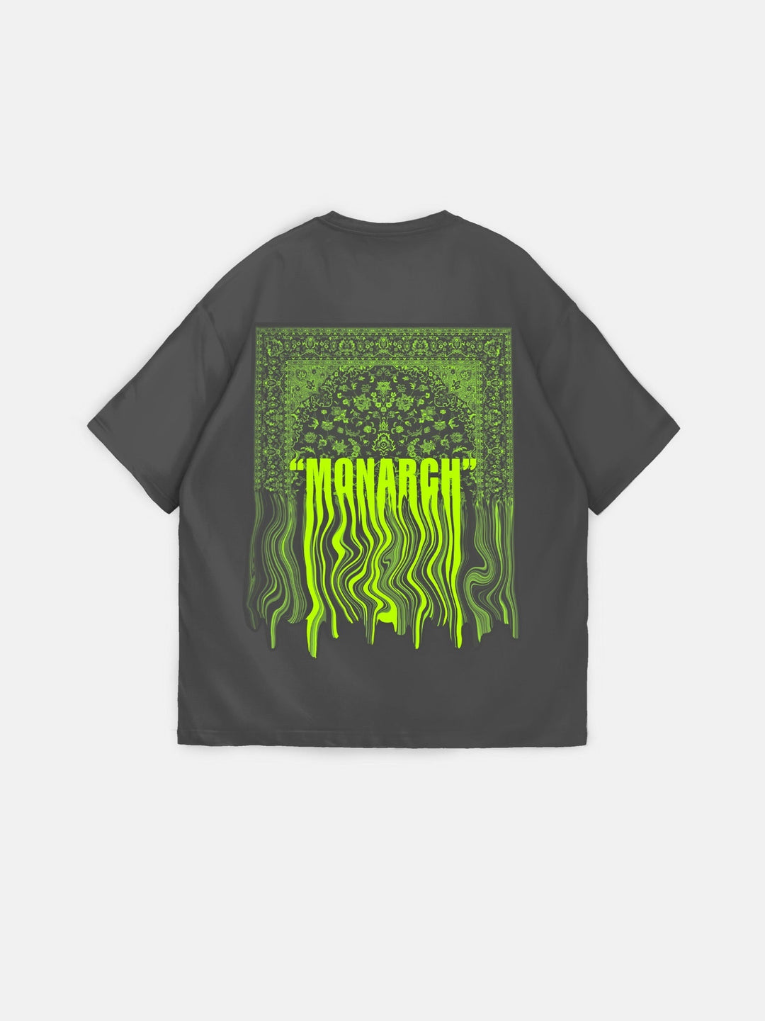 Oversize Monarch T-Shirt - Antracytowy i Neonowy