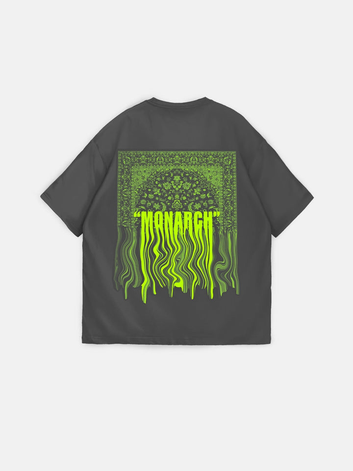 Oversize Monarch T-Shirt - Antracytowy i Neonowy