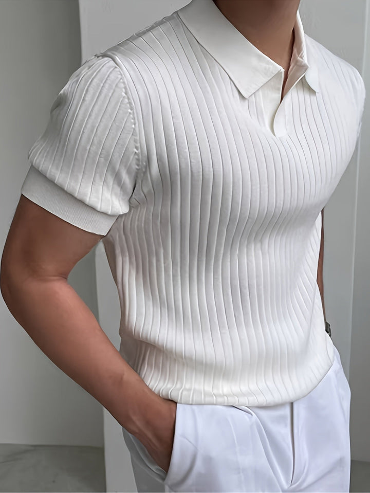 Elegancki fakturowany koszulka polo