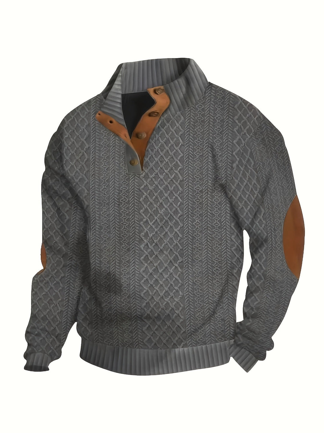 Wyróżniać się kołnierz guzik Henley sweter