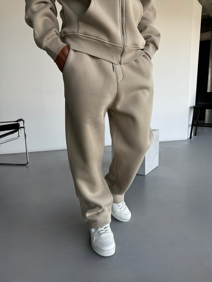 Podstawowe Spodnie - Prosty Taupe