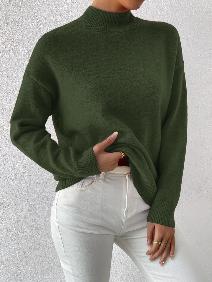 Elegancki imitacja szyja sweter