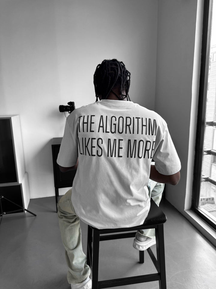 Oversize "Algorytm" T-shirt - Szary
