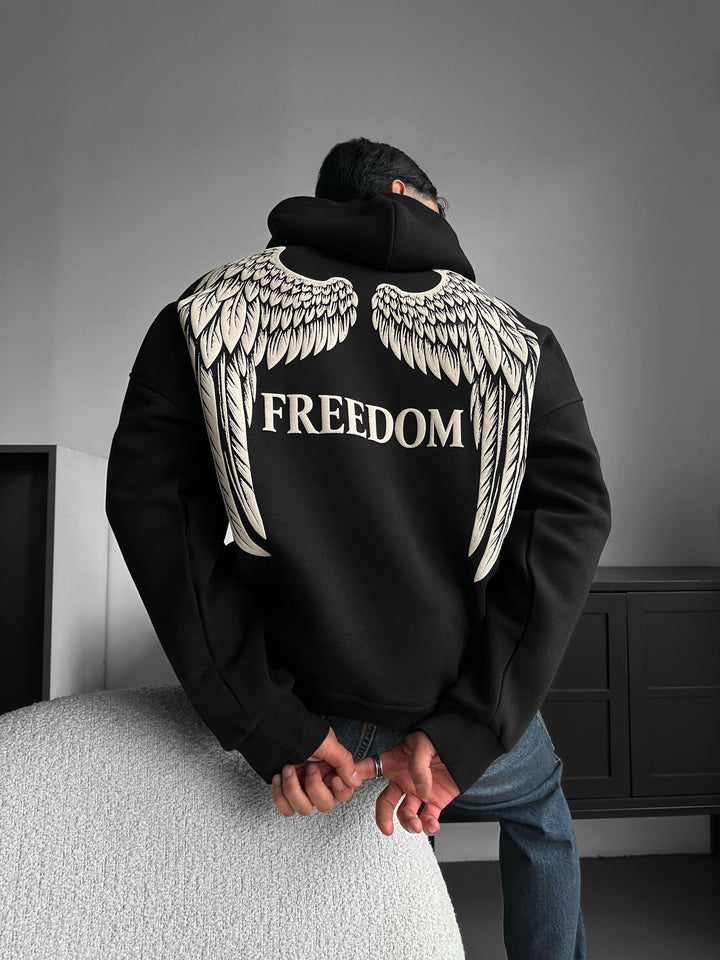 Oversize Freedom Hoodie - Czarny