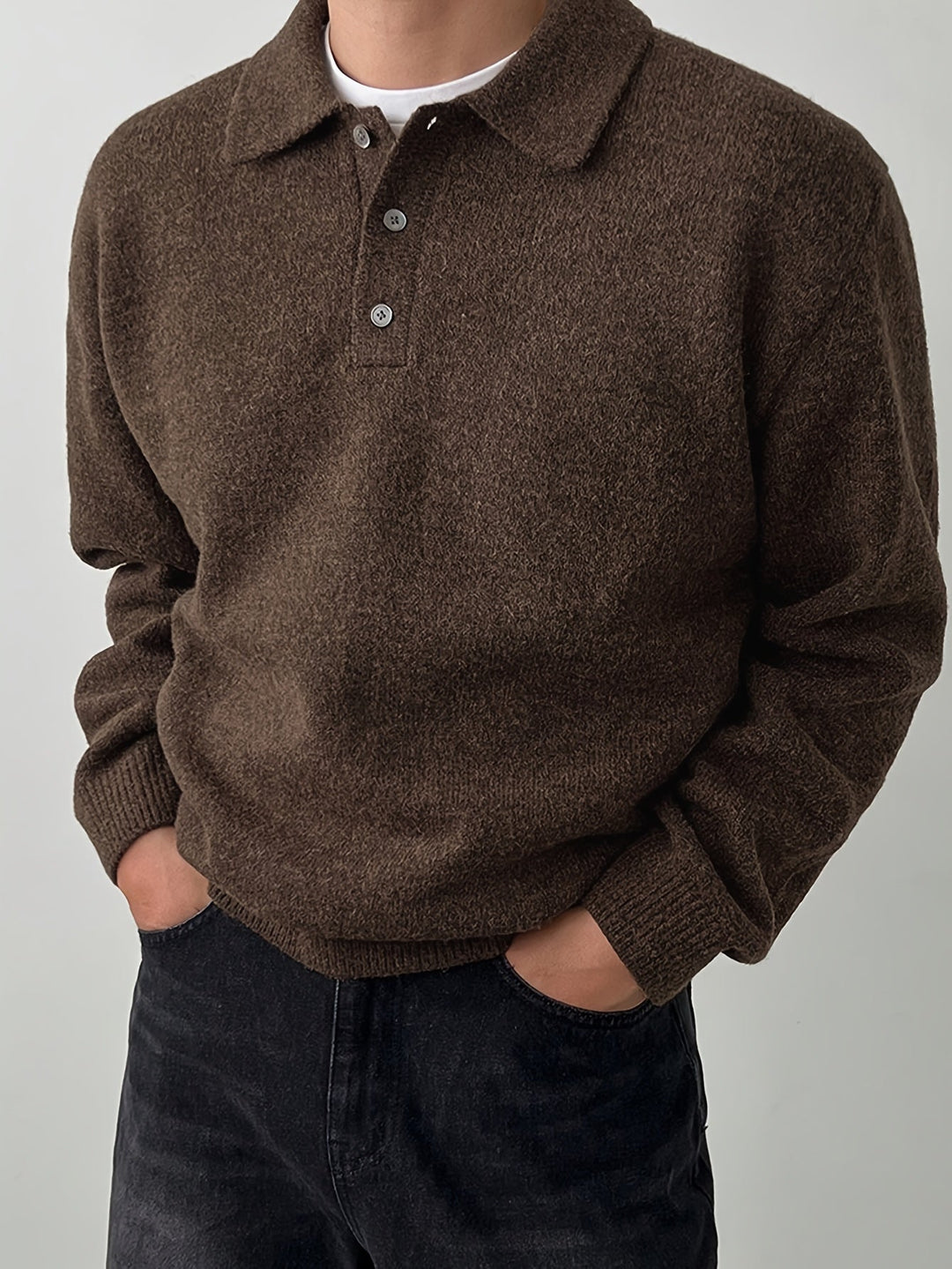 Elegancki polo kołnierz sweter