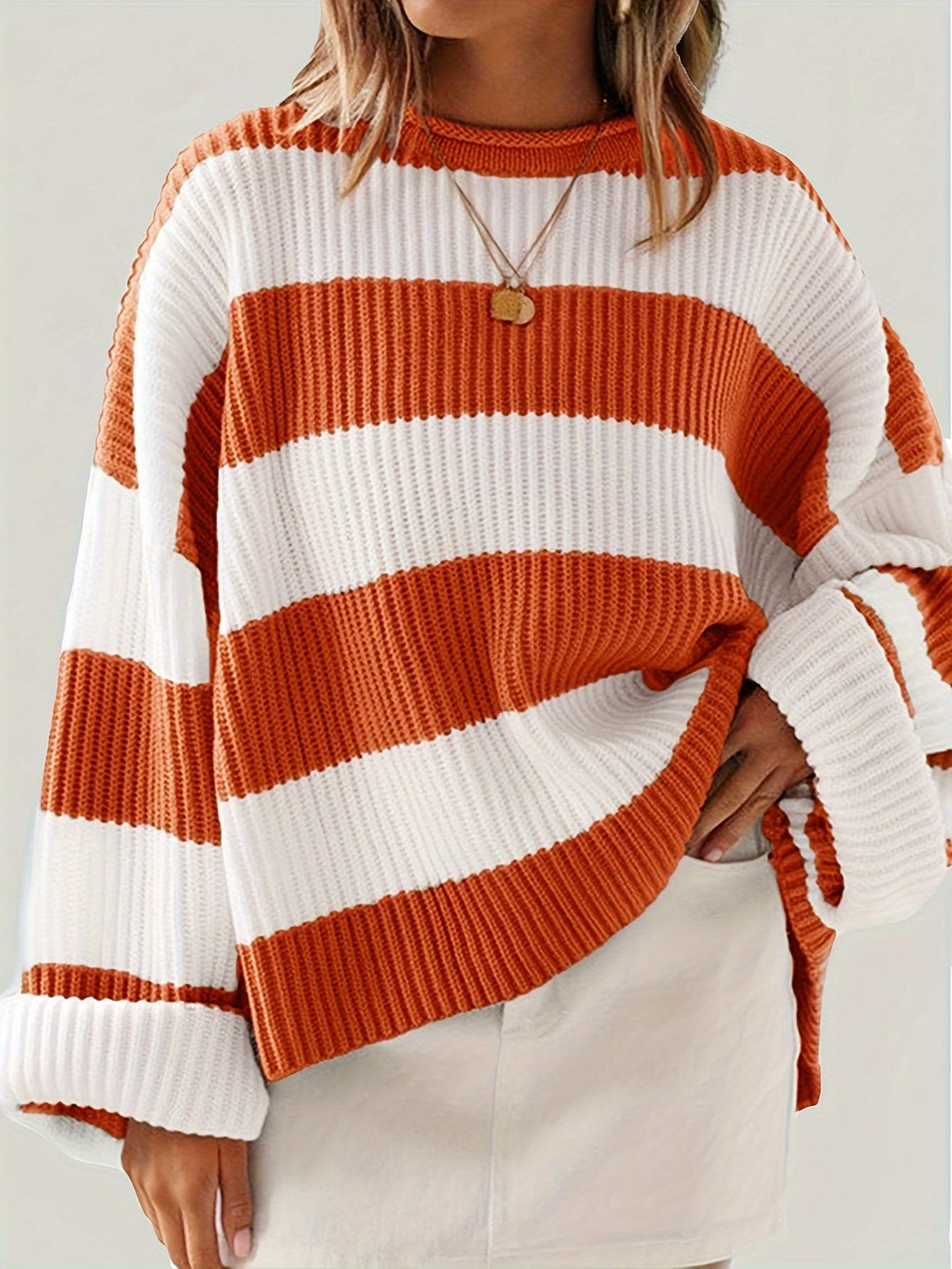 Swobodny Colorblock sweter