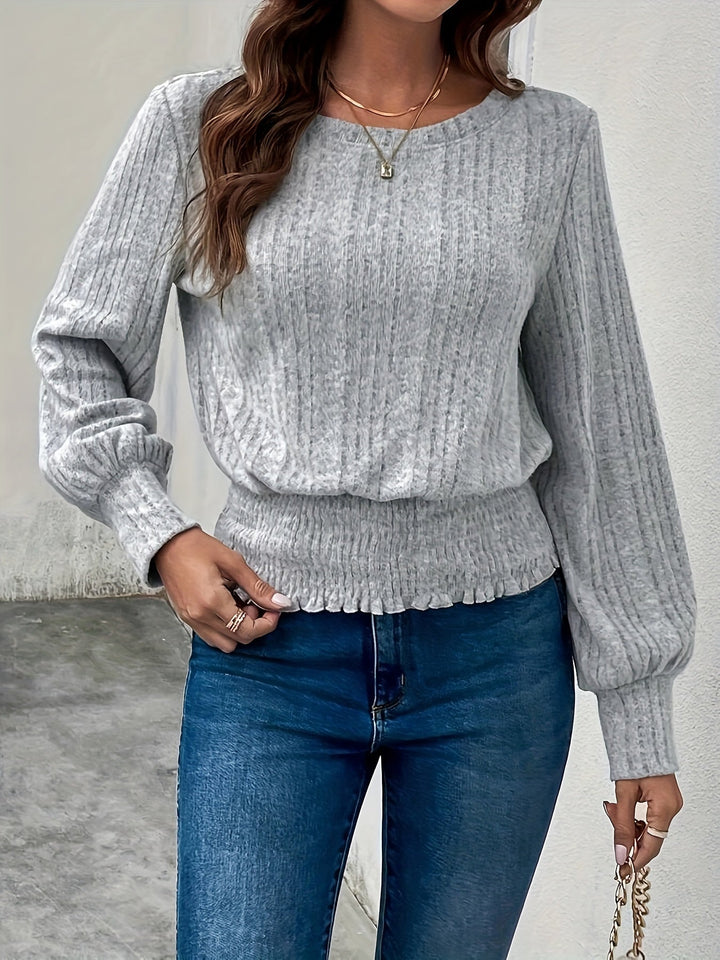 Smocked-Hem prążkowany top