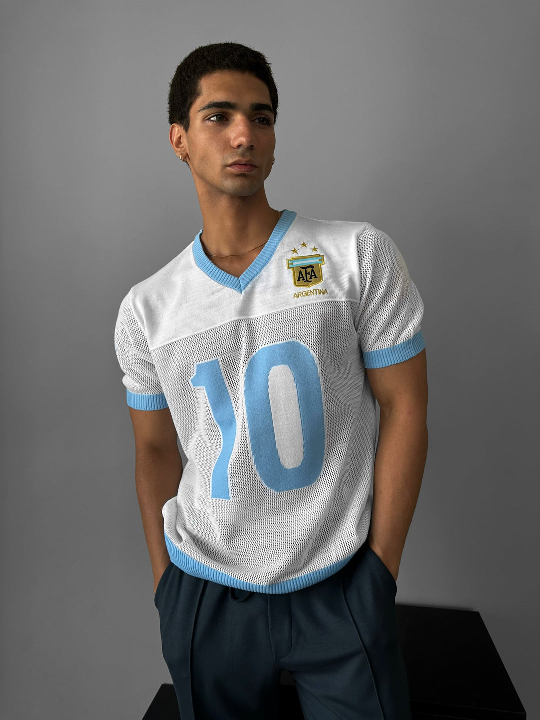 Oversize T-shirt Argentyński - Biały