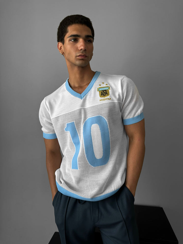 Oversize T-shirt Argentyński - Biały