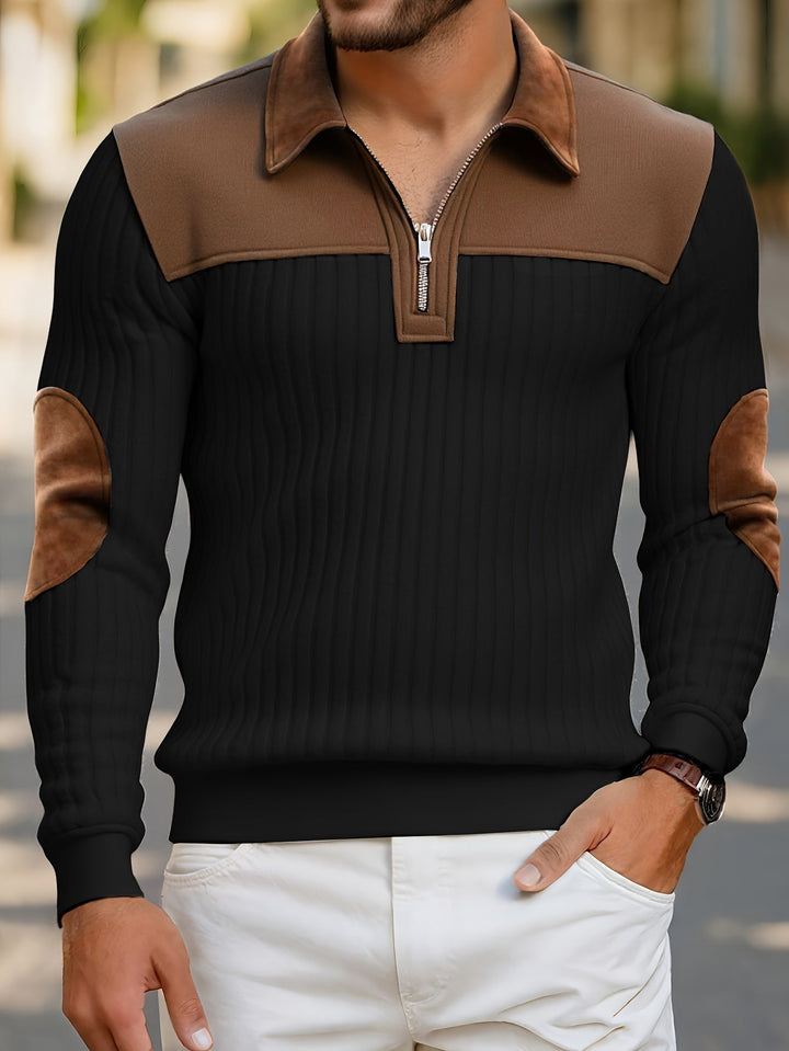 Two-Tone zamek 1/4 sweter