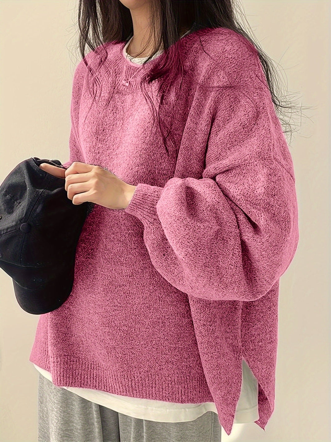 Swobodny Drop-Shoulder sweter