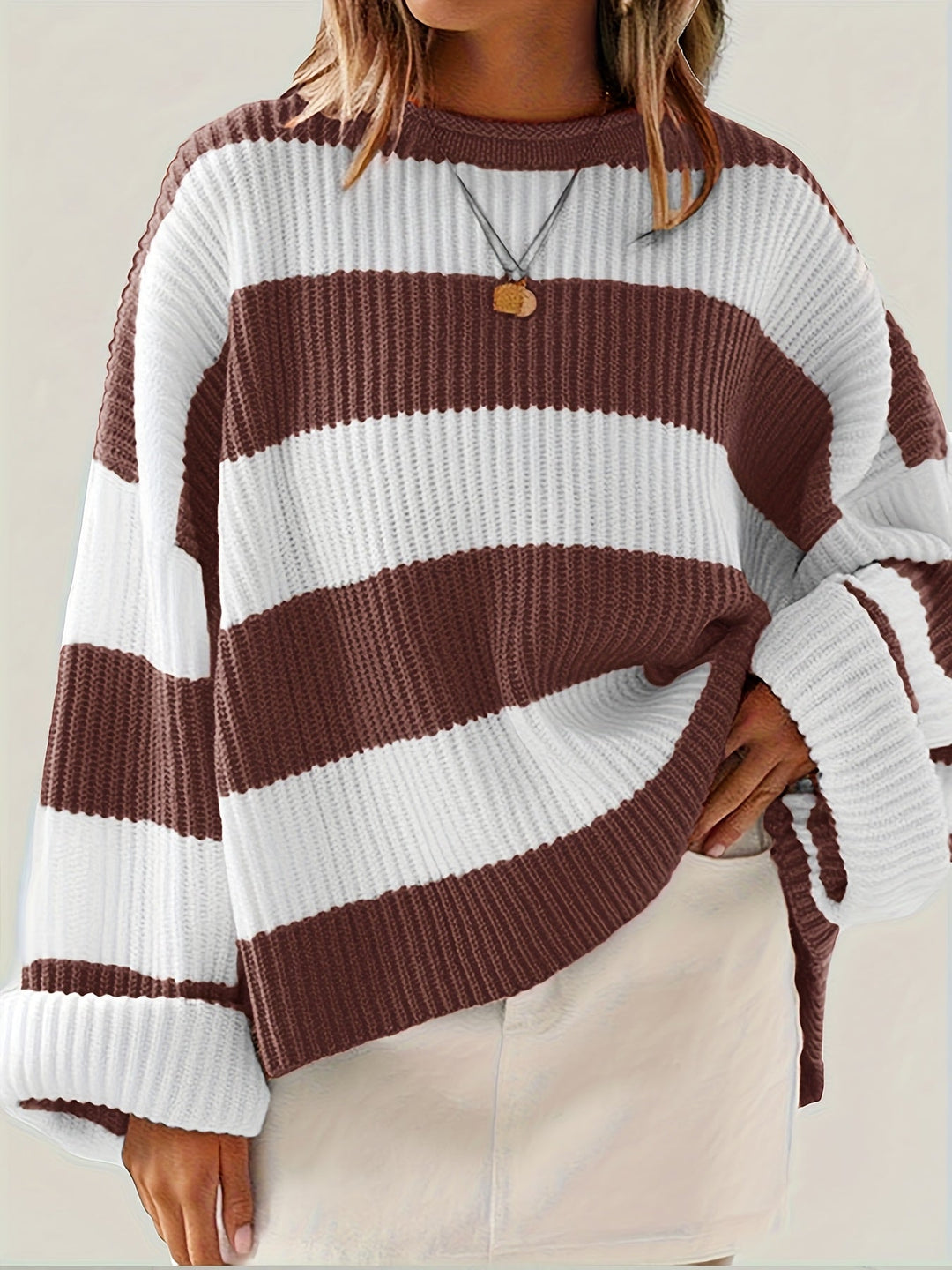 Swobodny Colorblock sweter