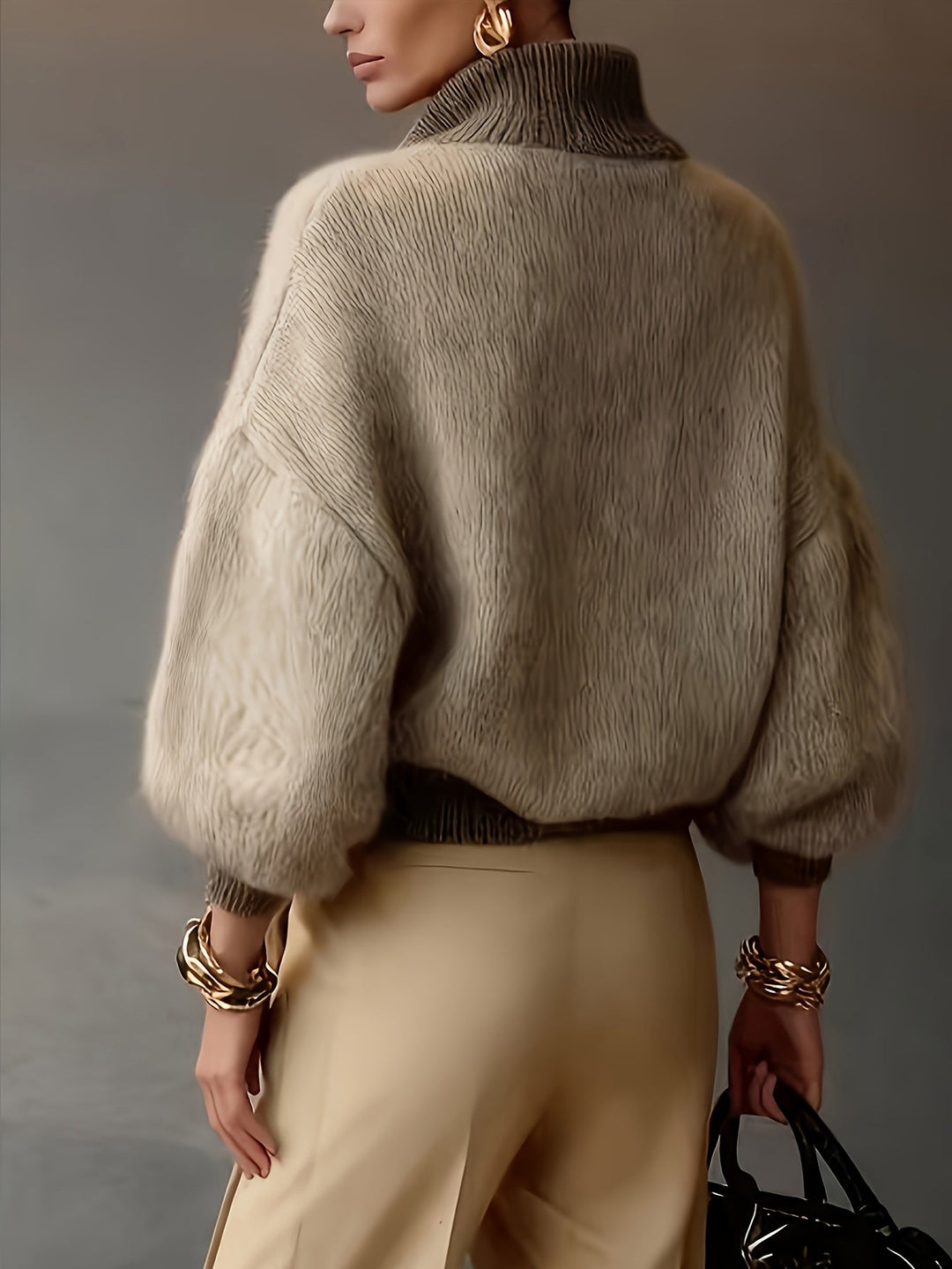 Swobodny zamek 1/2 sweter