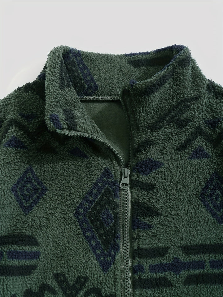 Wzorzysty Zip-Up kurtka