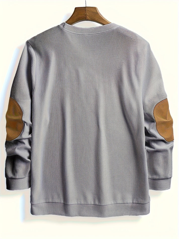 Fakturowany Elbow-Patch sweter