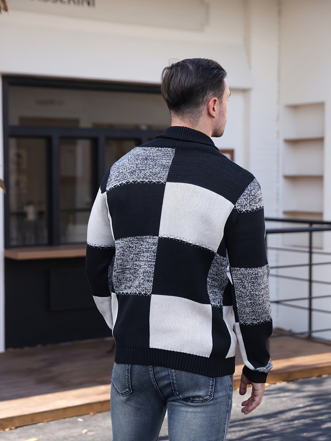 Blok kolorów Button-Up kardigan