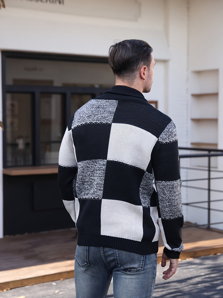 Blok kolorów Button-Up kardigan