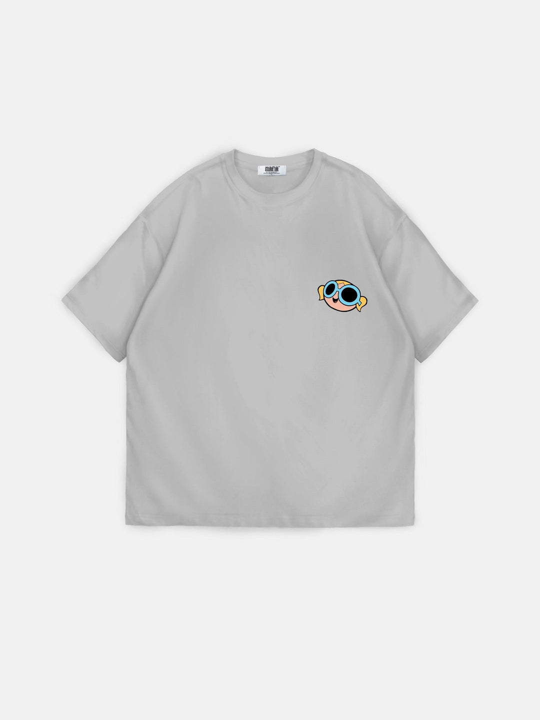 T-shirt Komiksowy Oversize - Szary