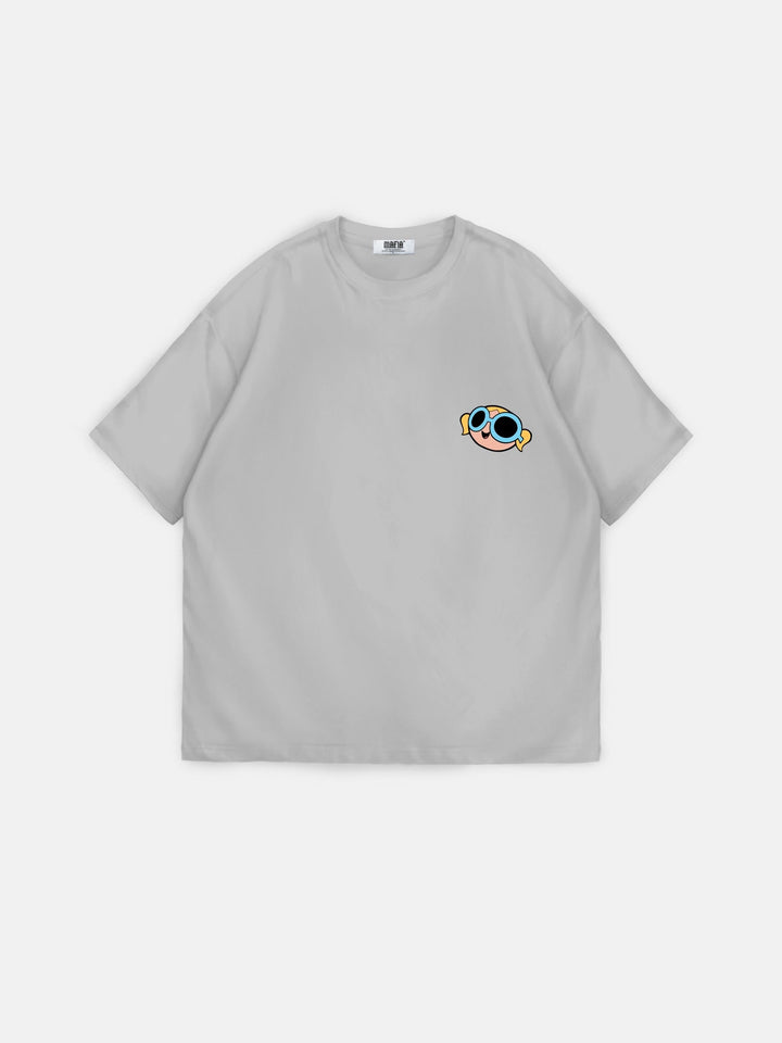 T-shirt Komiksowy Oversize - Szary