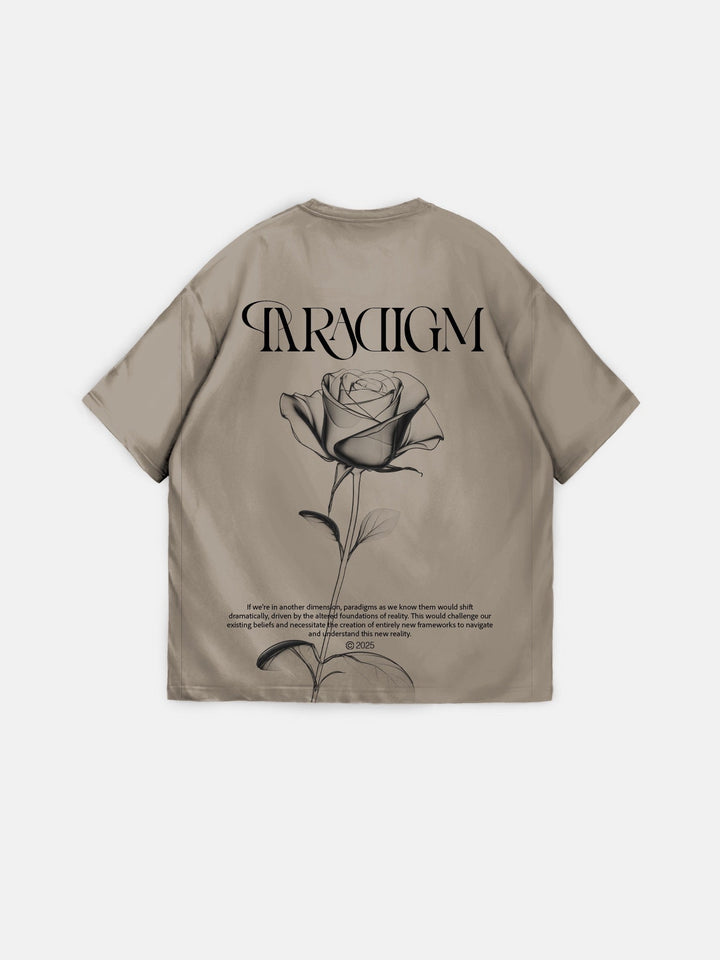 Oversize Paradigm T-Shirt - Beżowy