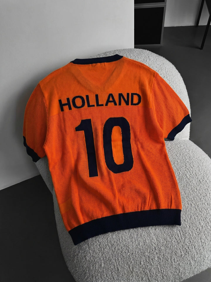 Oversize Holland Knit T-shirt - Pomarańczowy