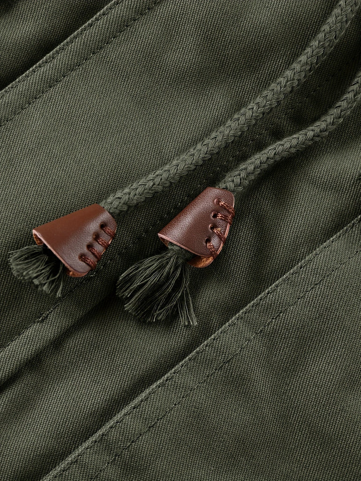 Solidny Mid-Length z kapturem kurtka