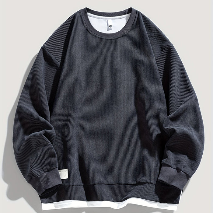 Layered okrągły dekolt bluza
