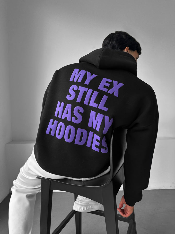 Oversize EX Część II Hoodie - Czarny i Fioletowy