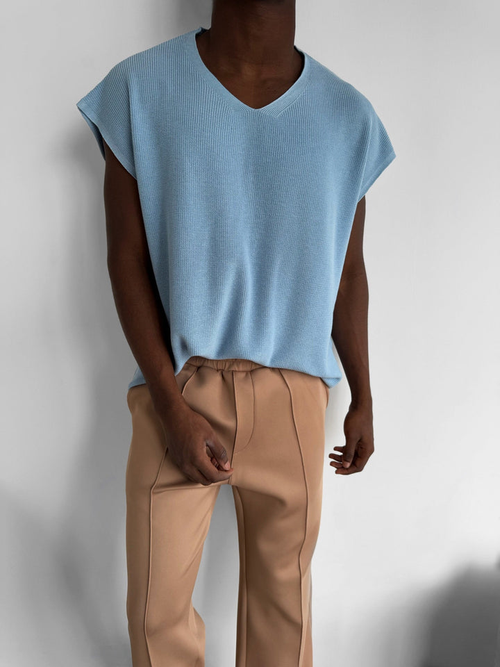 Oversize zrolowany krawędź top - Babyblue