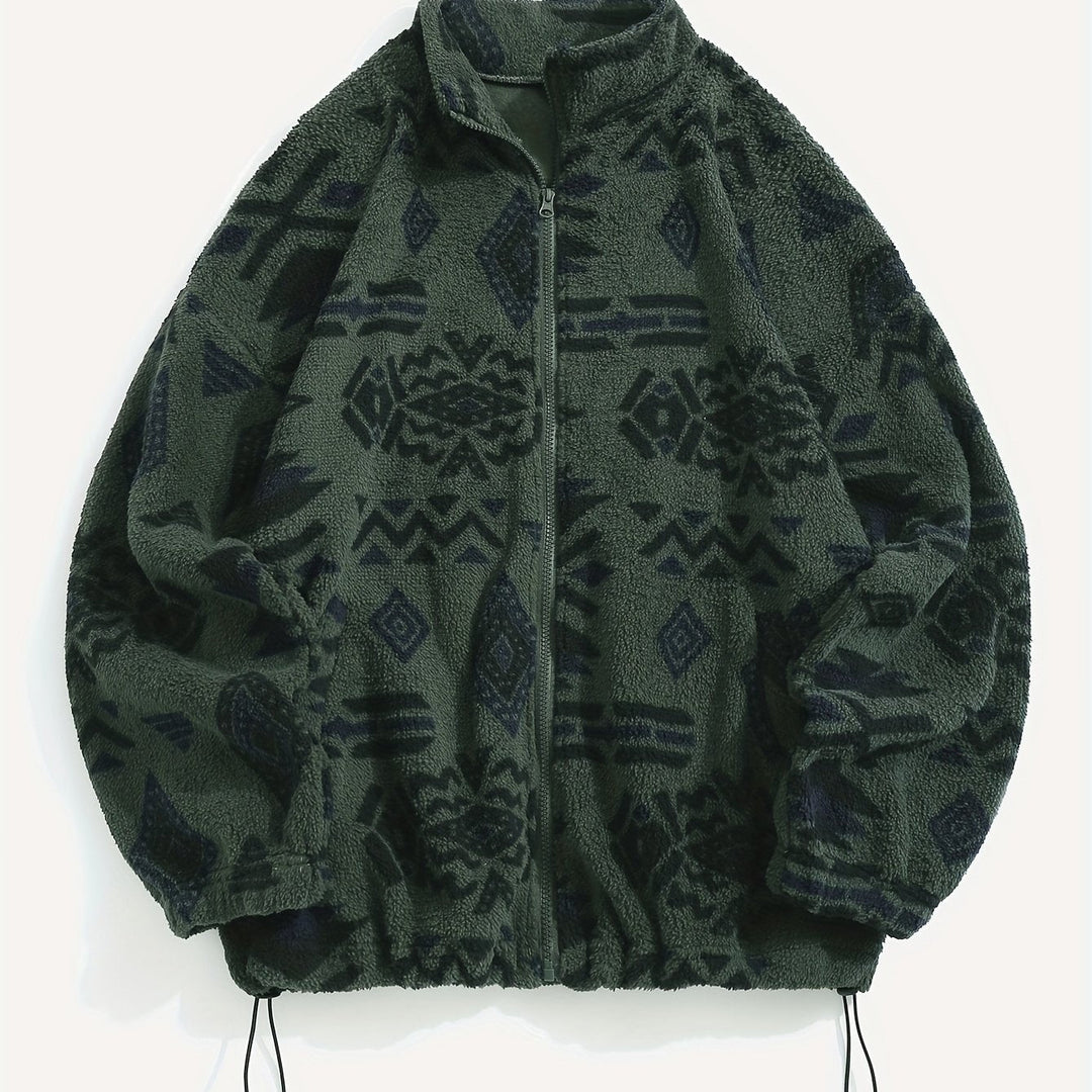 Wzorzysty Zip-Up kurtka