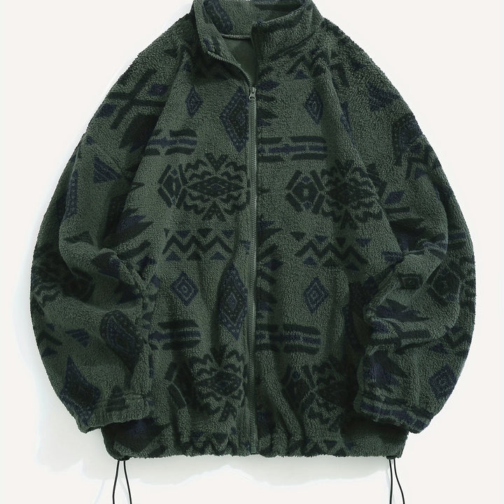 Wzorzysty Zip-Up kurtka
