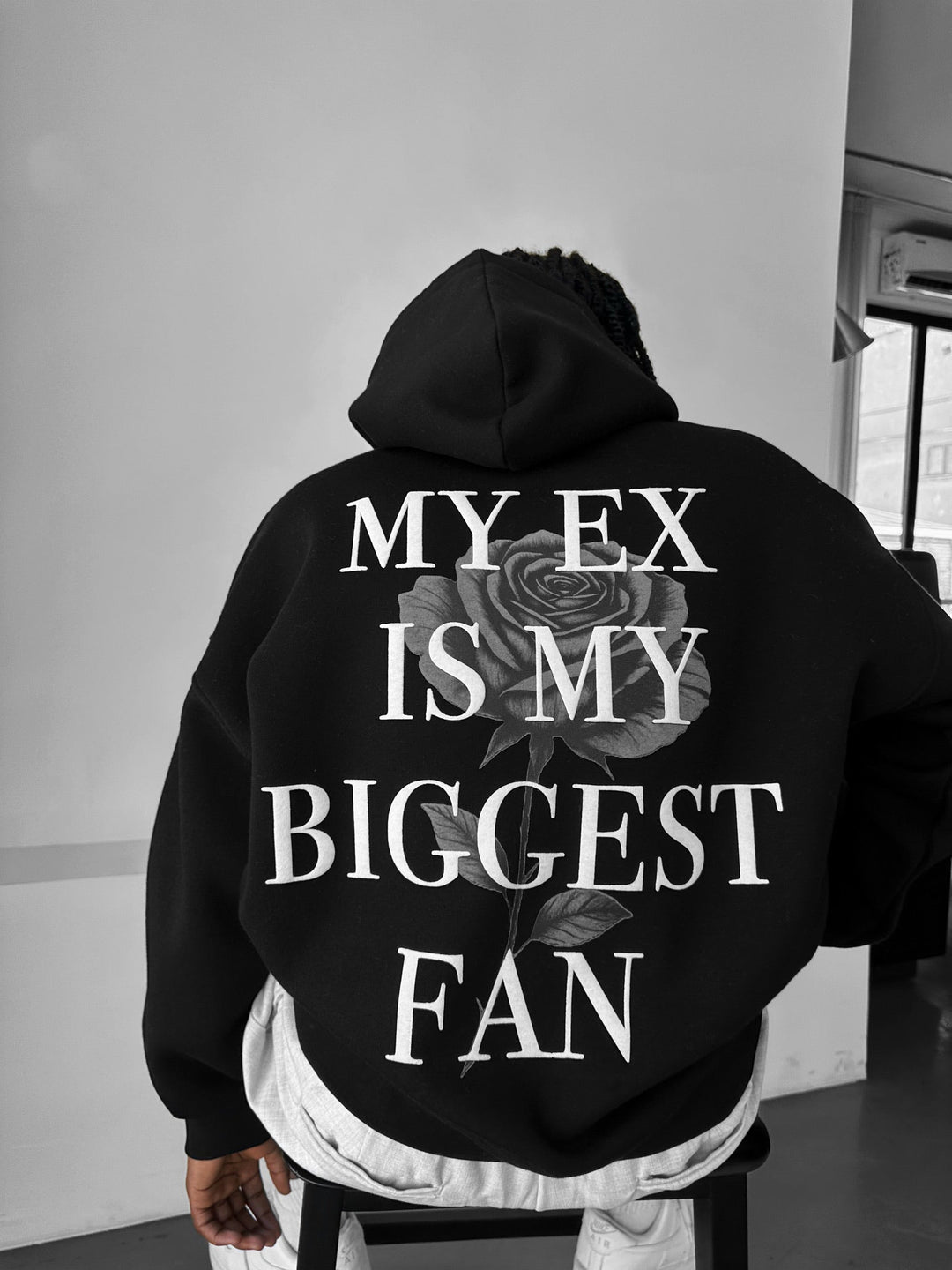 Oversize “EX” Hoodie - Czarny