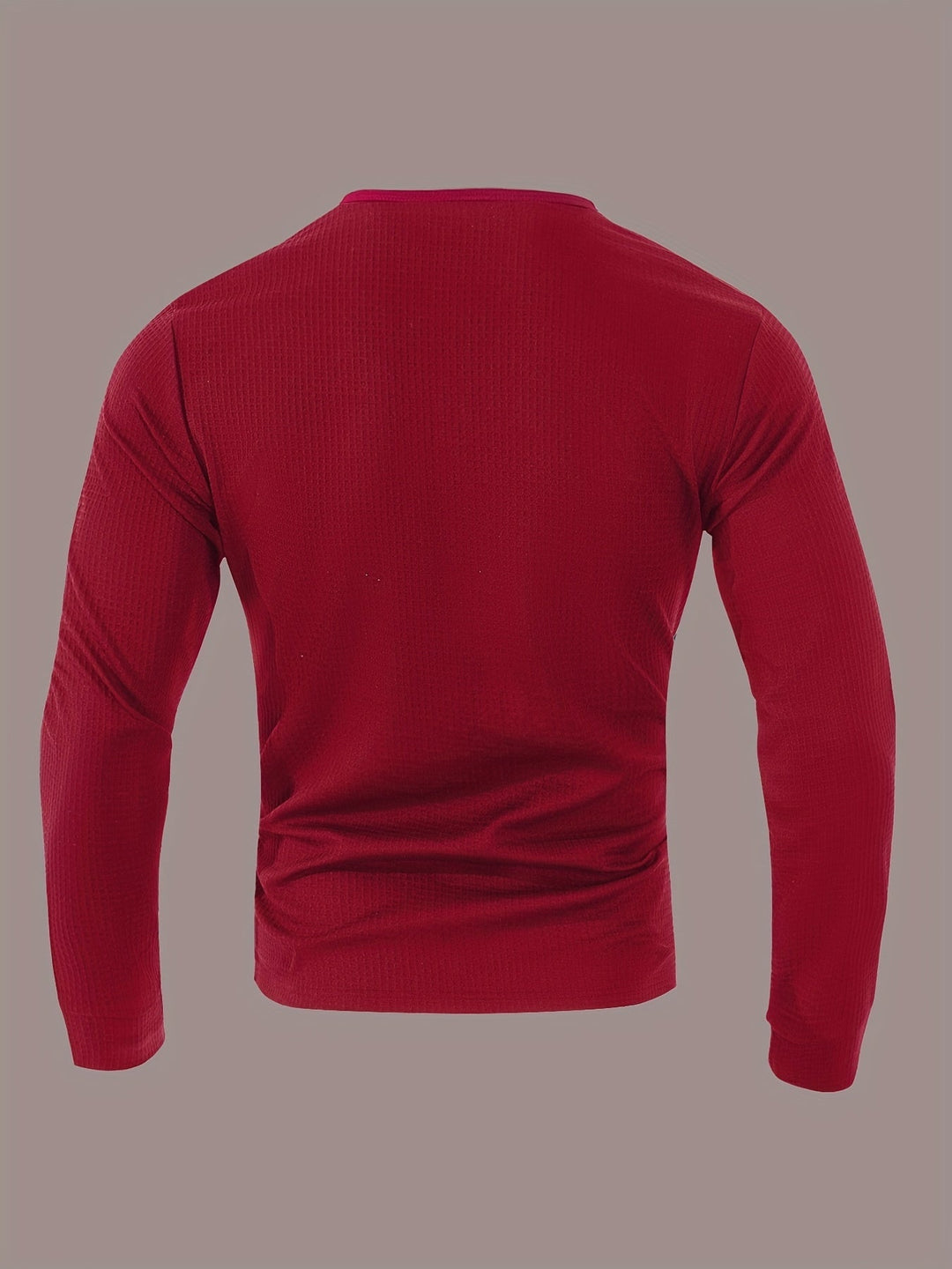 Fakturowany długi-rękaw Henley