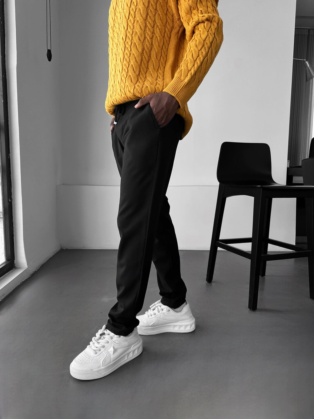 Nowoczesne Casual Spodnie - Czarny