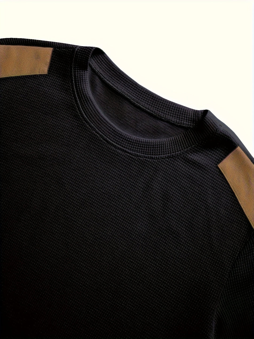 Fakturowany Elbow-Patch sweter