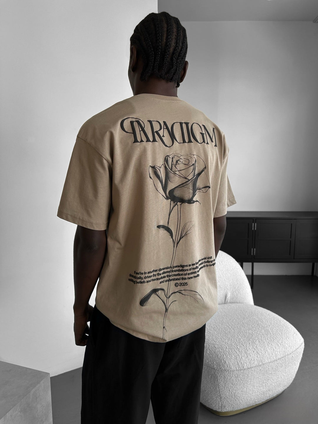Oversize Paradigm T-Shirt - Beżowy