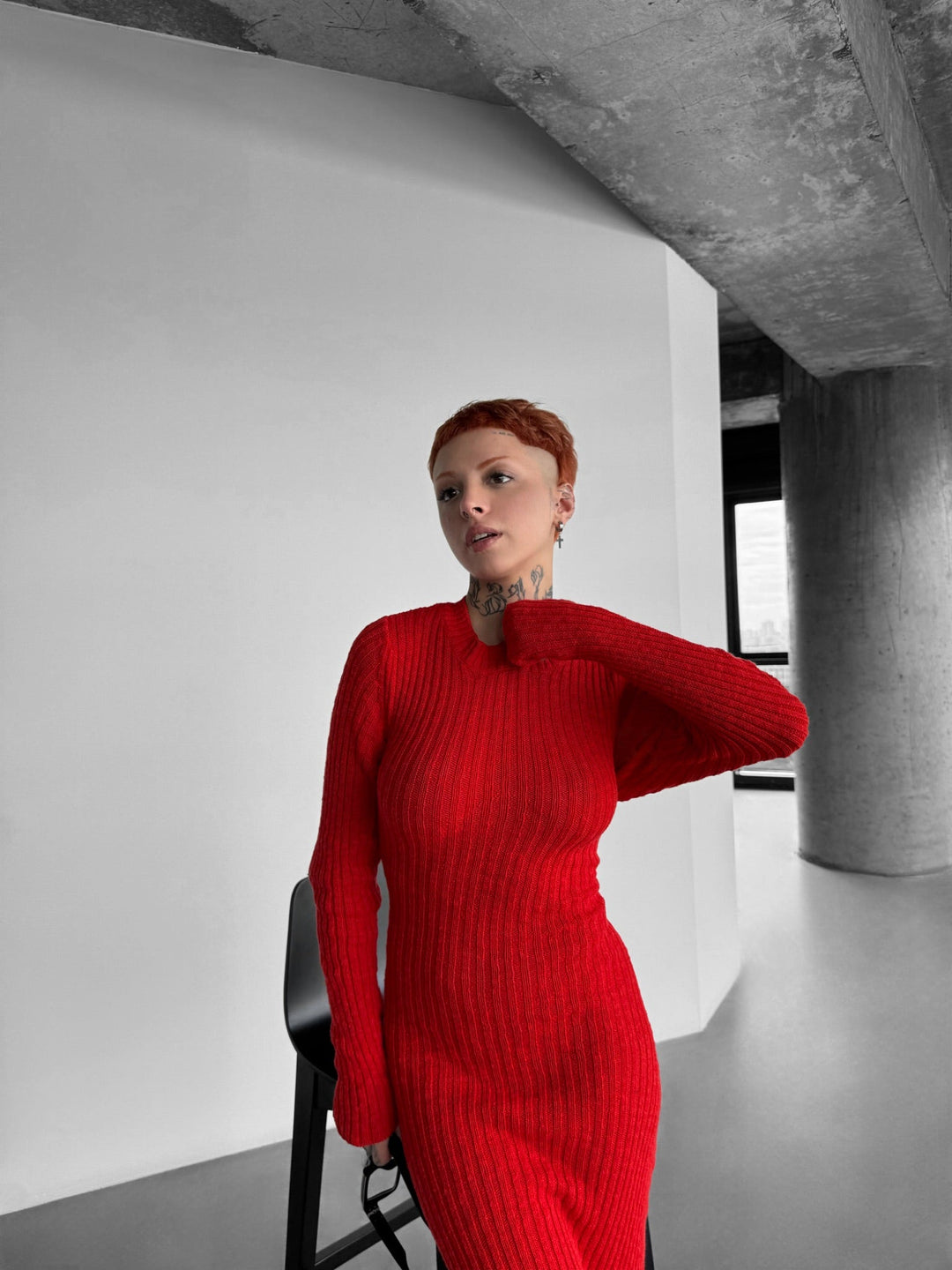 Sukienka Maxi Knit - Czerwona